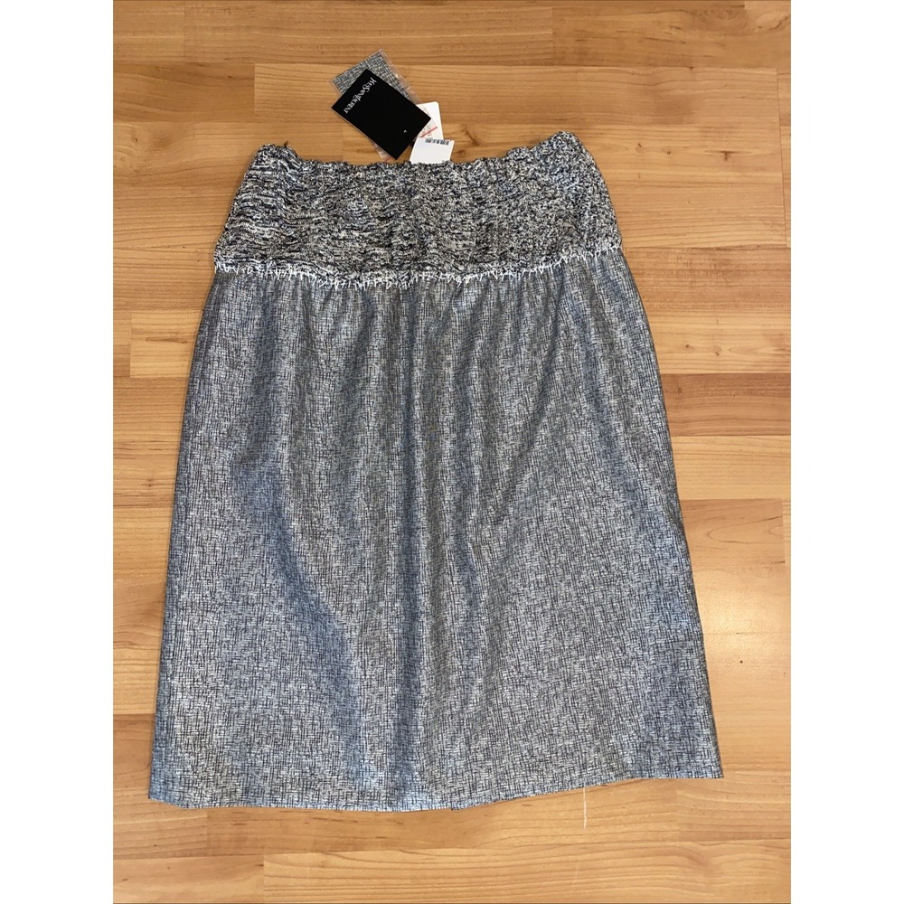 Yves Saint Laurent Side Zip Lined Knee Length Pencil Skirt Black Size 42 NEW